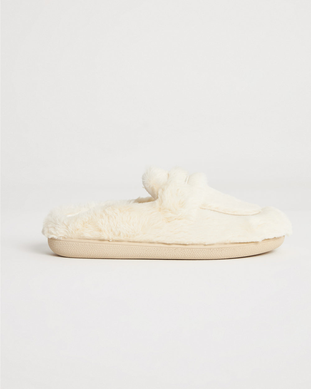 Kadın Kışlık Loafer Modelli Beyaz Rengi Peluş Ev İçi  Ayakkabı
