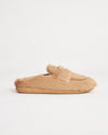Kadın Kışlık Loafer Modelli Camel Rengi Peluş Ev İçi Ayakkabı