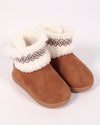 Çocuk Camel Süet Görünümlü Peluş Panduf