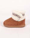Çocuk Camel Süet Görünümlü Peluş Panduf