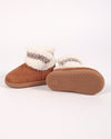 Çocuk Camel Süet Görünümlü Peluş Panduf