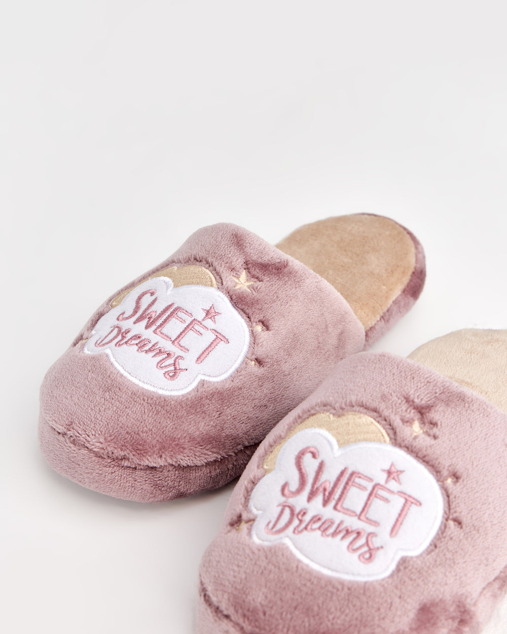 PERA - Sweet Dreams Yazılı Mor Kadın Ev Terliği