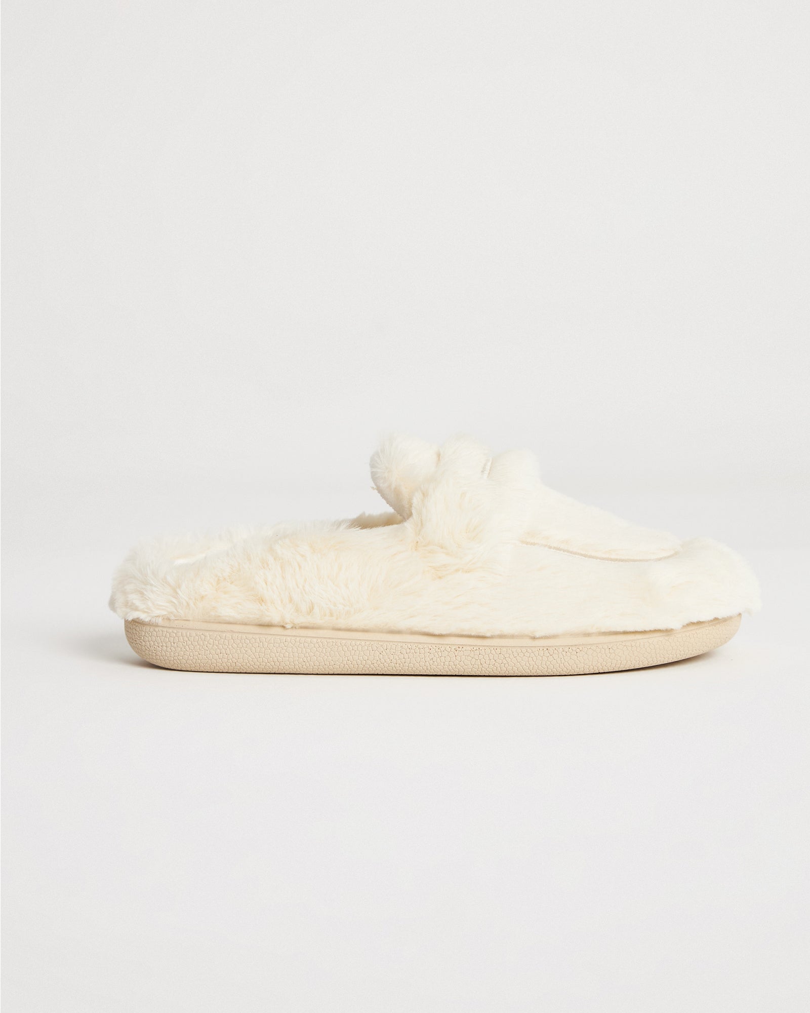 Kadın Kışlık Loafer Modelli Beyaz Rengi Peluş Ev İçi  Ayakkabı