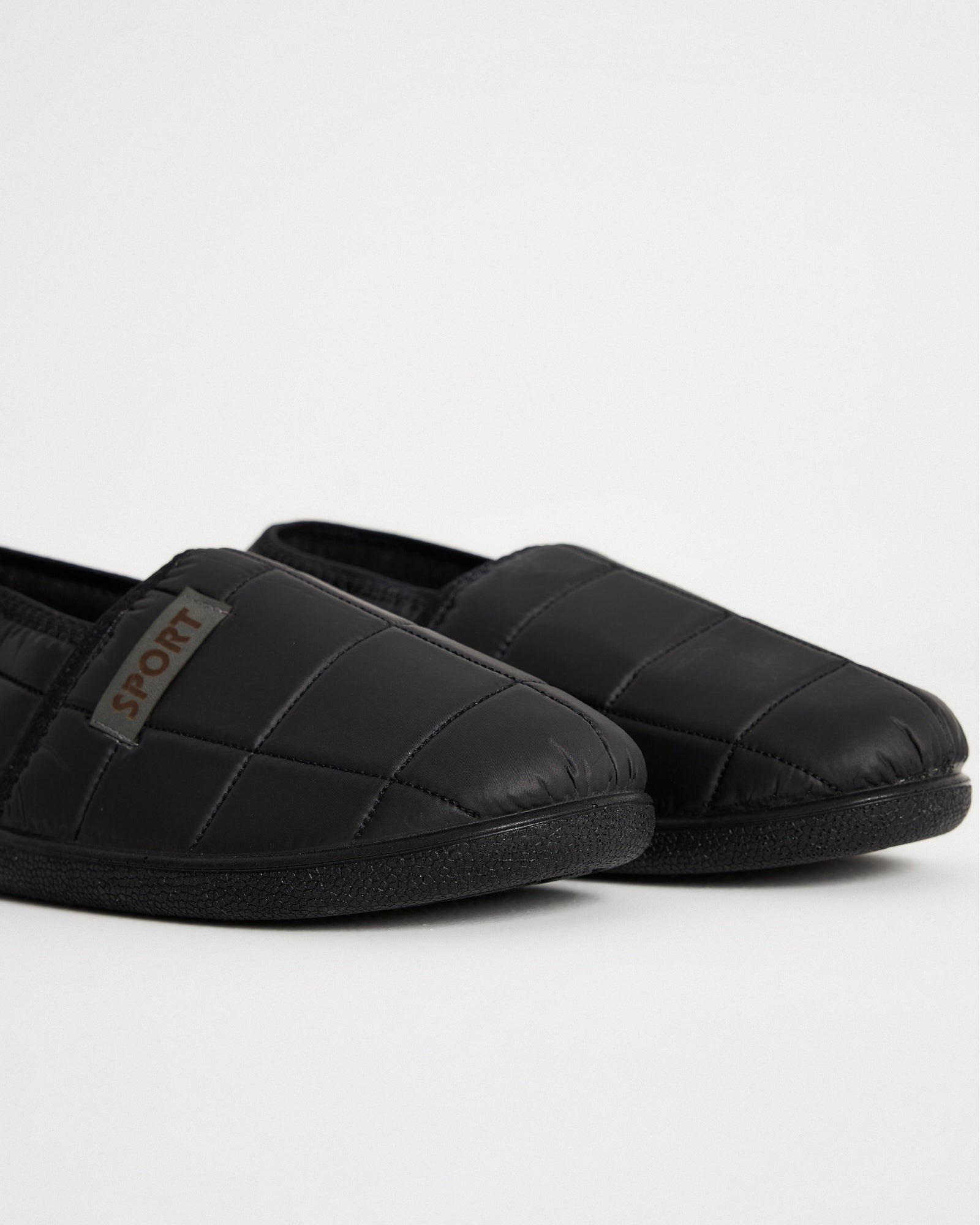 Siyah Esnek Yapılı Sport Kışlık Erkek  Ev İçi Ayakkabı