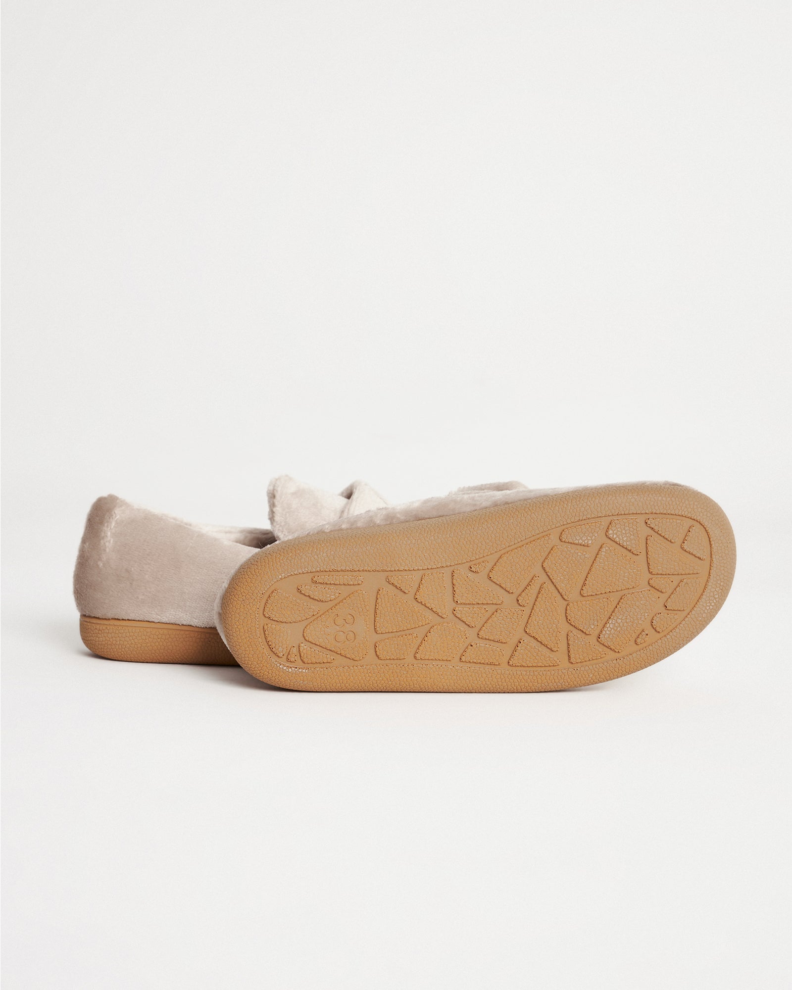 Bej Rengi  Kadın Peluş Loafer Kışlık Ev İçi Ayakkabı