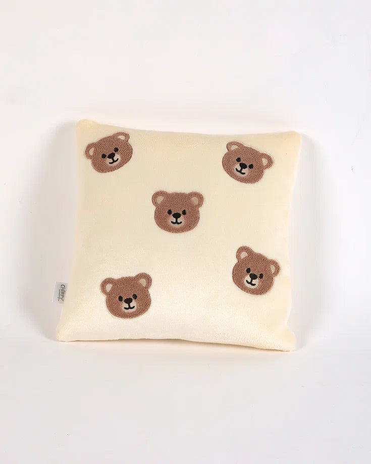 Ayıcık Nakışlı Peluş Kırlent