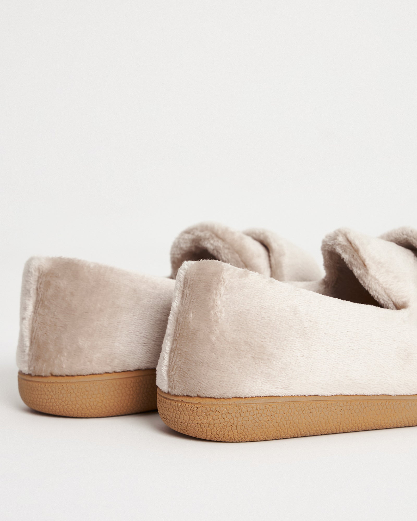 Bej Rengi  Kadın Peluş Loafer Kışlık Ev İçi Ayakkabı