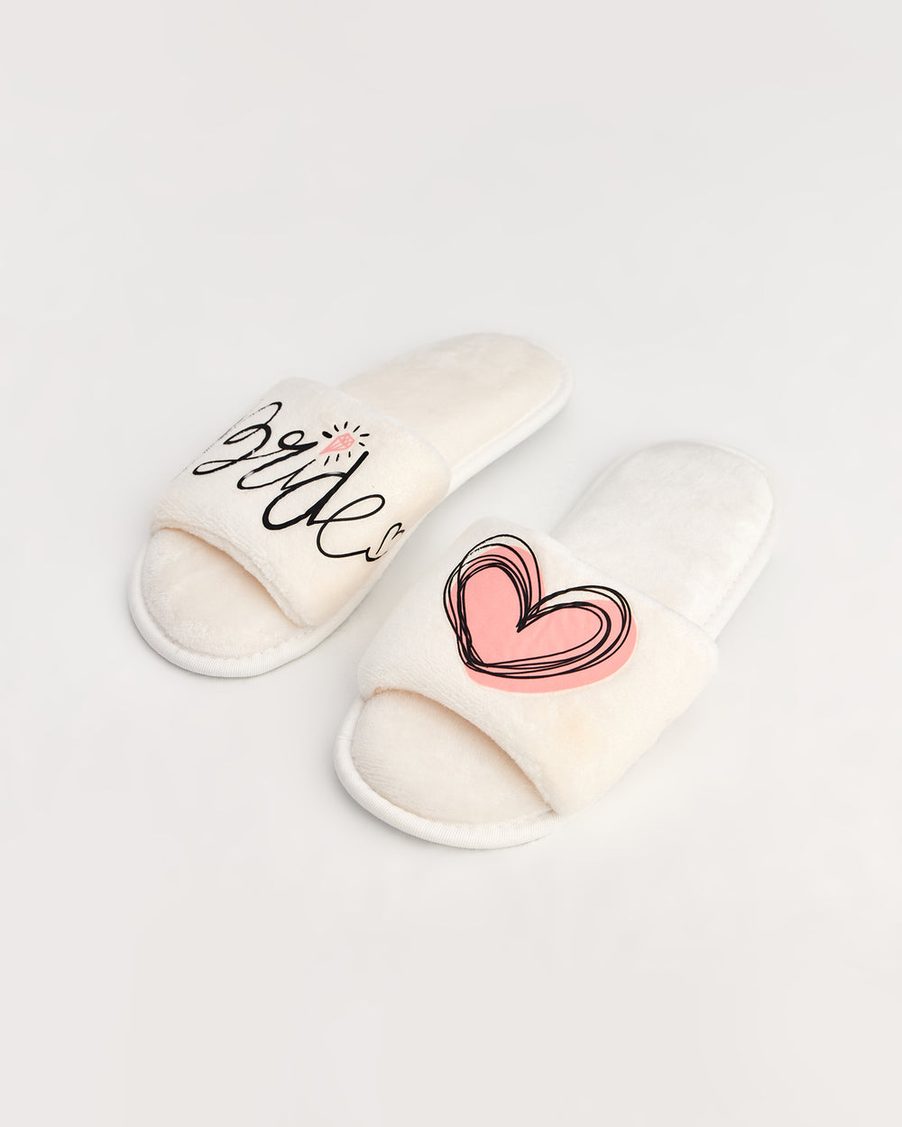 Bride - Yazılı Beyaz Gelin Terliği