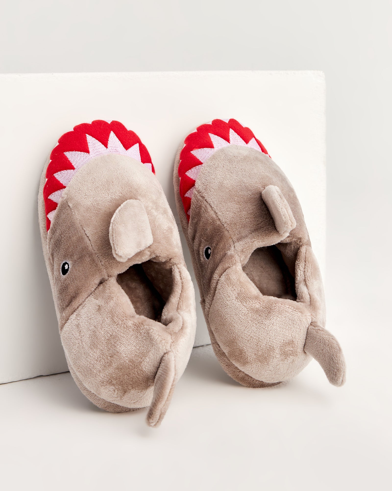 SHARKE - Köpek Balığı Figürlü Erkek Gri Ev İçi Ayakkabı