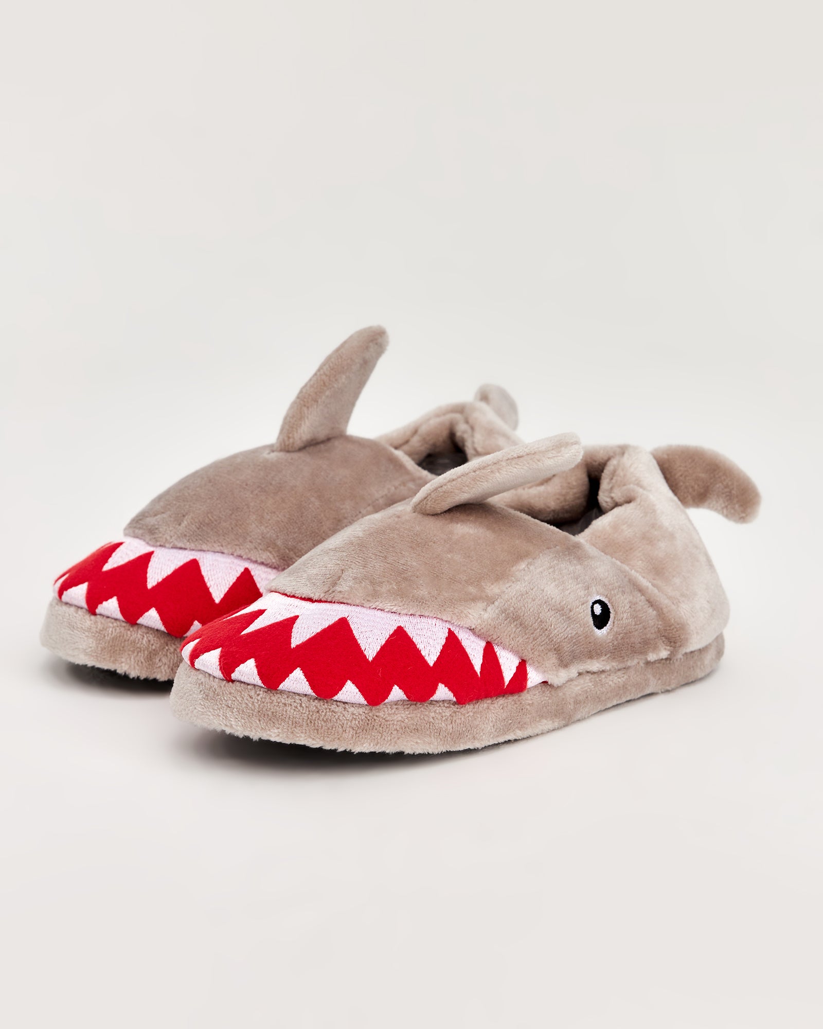 SHARKE - Köpek Balığı Figürlü Erkek Gri Ev İçi Ayakkabı