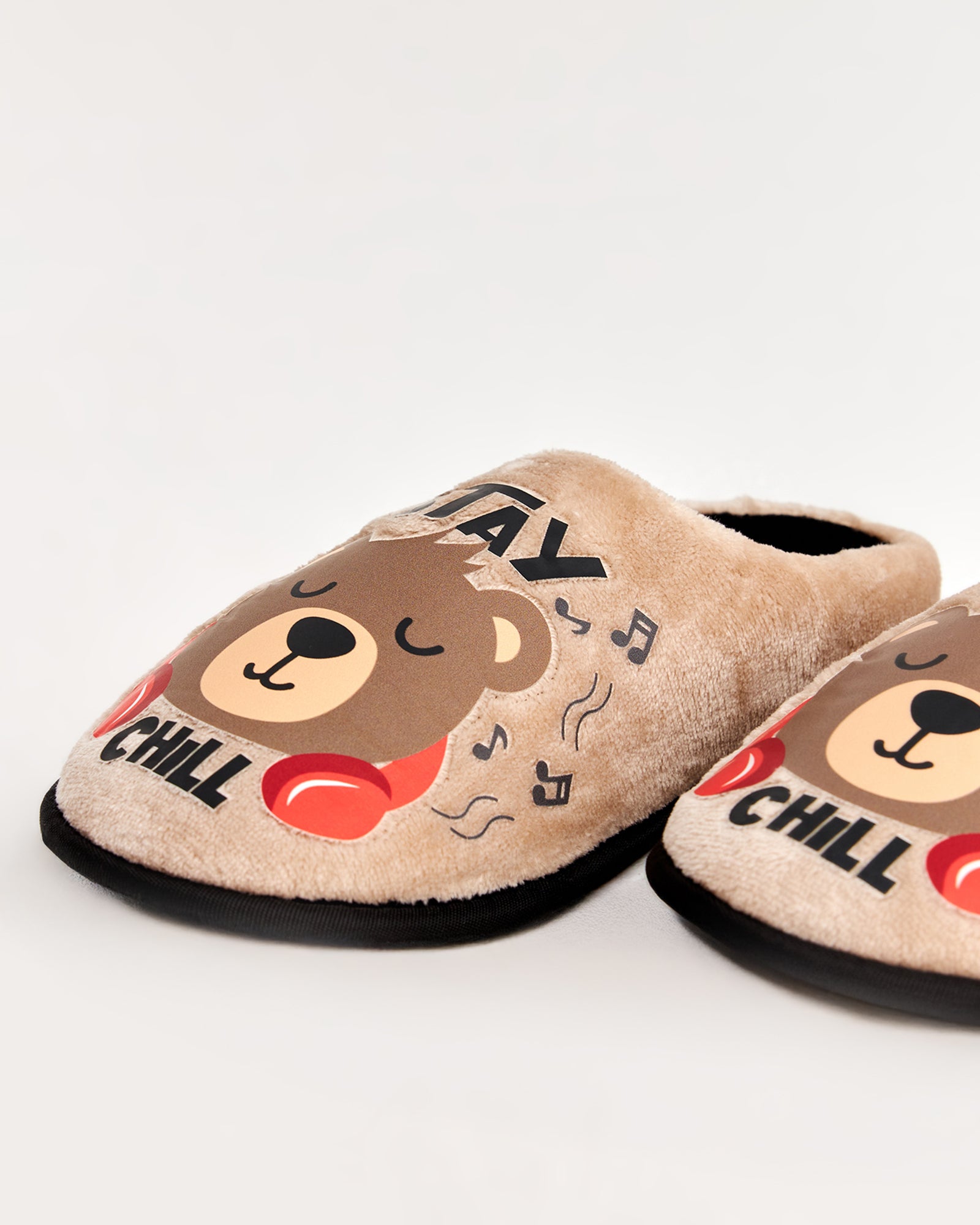 ZİPPO-K- Ayı Figürlü Krem Erkek Ev Terliği