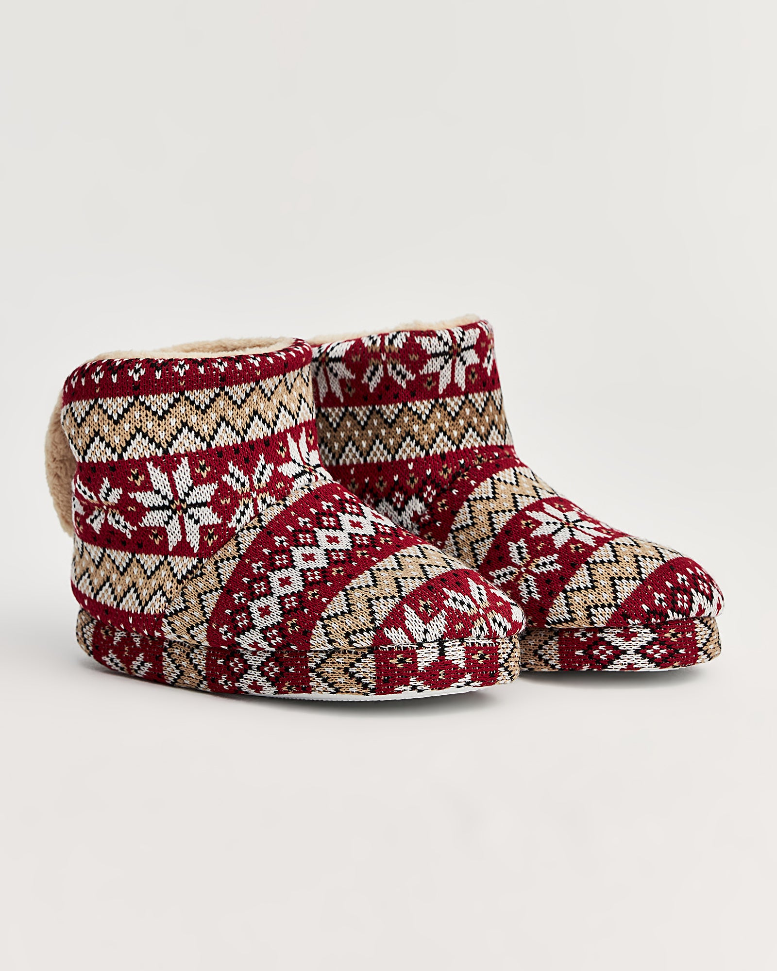 NORP -  Desenli Kırmızı Kadın Panduf