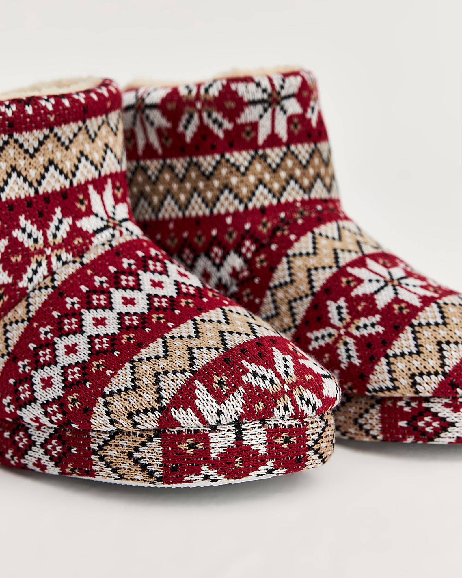 NORP -  Desenli Kırmızı Kadın Panduf