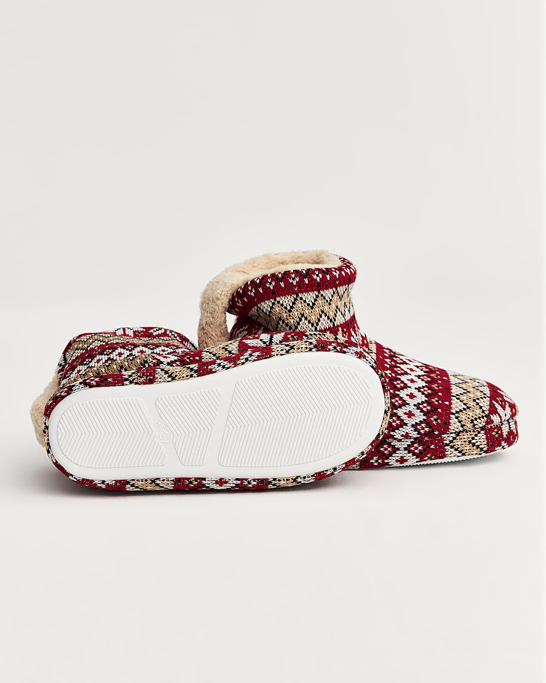 NORP -  Desenli Kırmızı Kadın Panduf