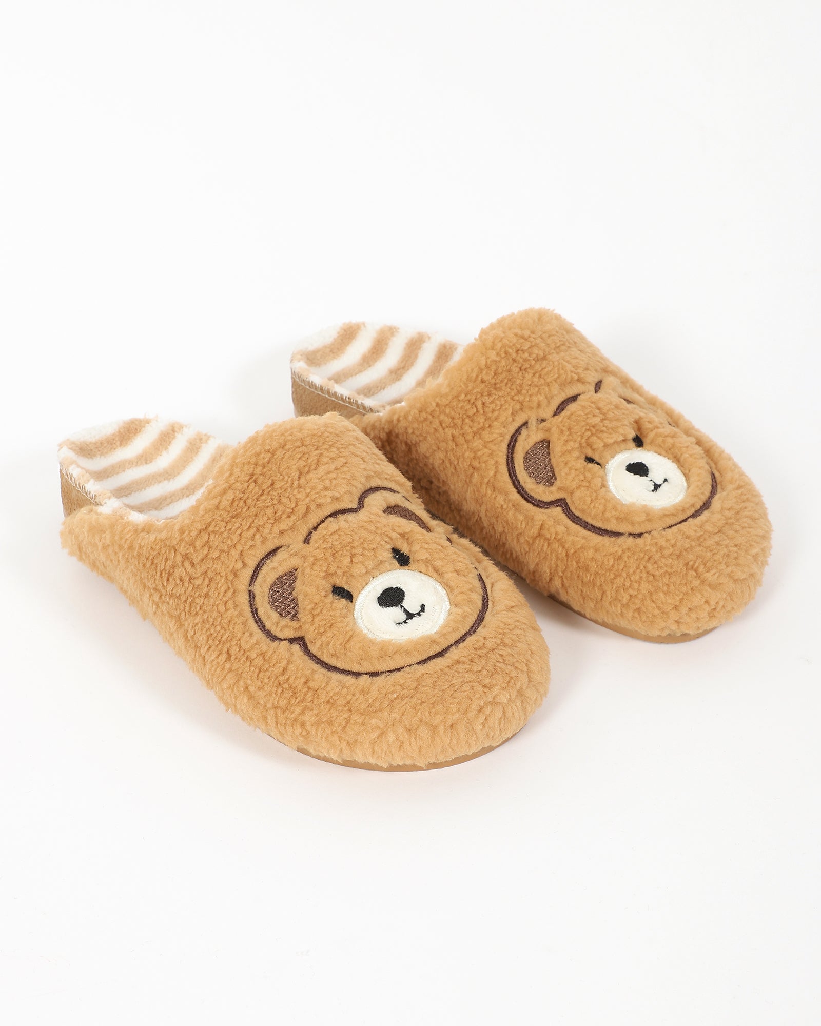 Kadın Ayıcık Figürlü Camel Ev Terliği - BERY