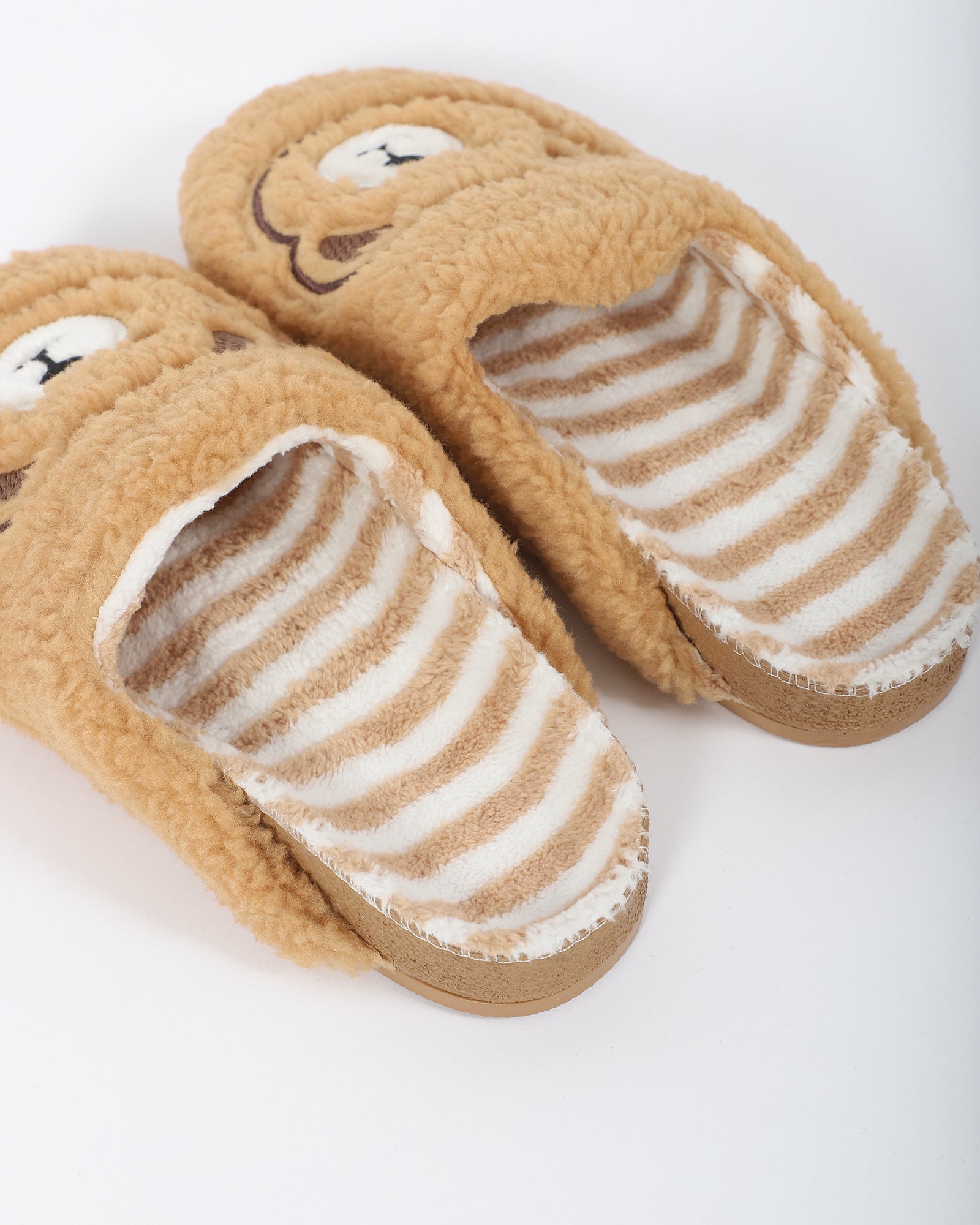 Kadın Ayıcık Figürlü Camel Ev Terliği - BERY