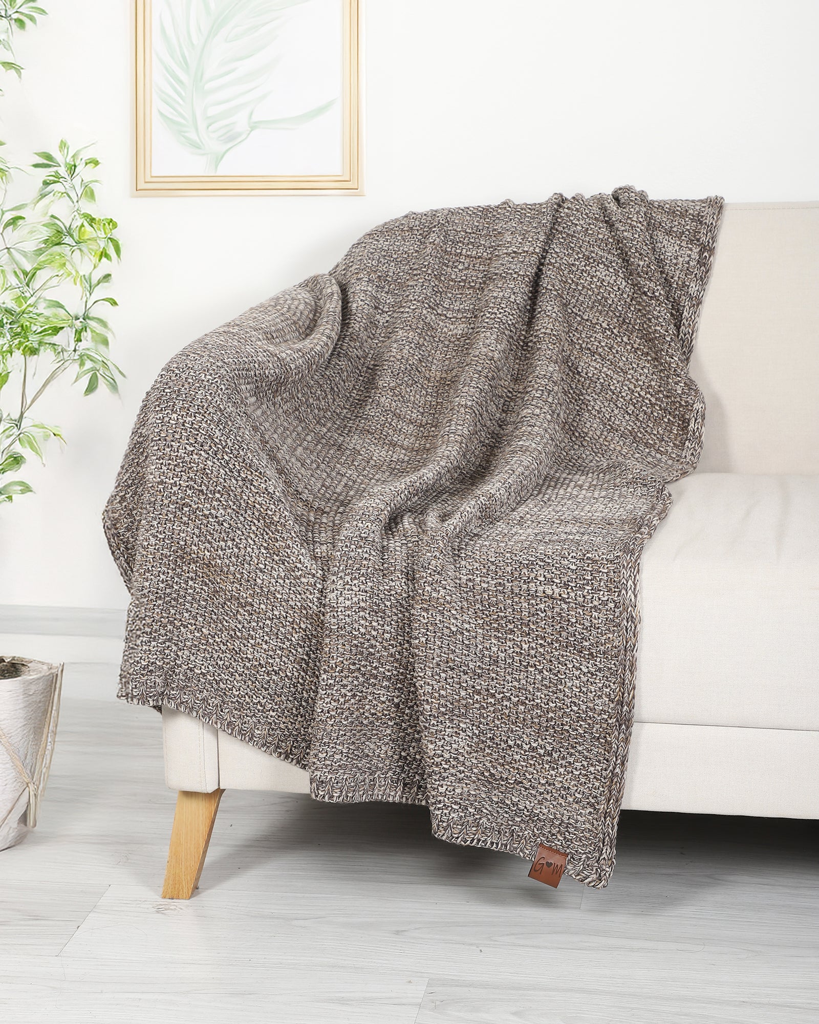 Triko TV Battaniyesi Kişiye Özel Deri Etiketli