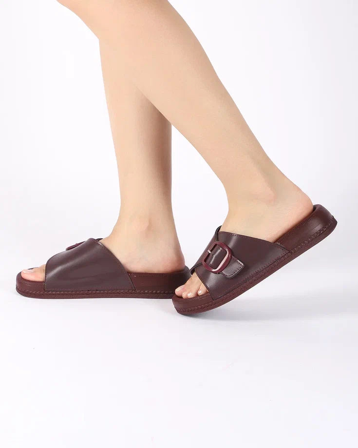 Kadın Yazlık Tokalı Terlik - CRIMSON