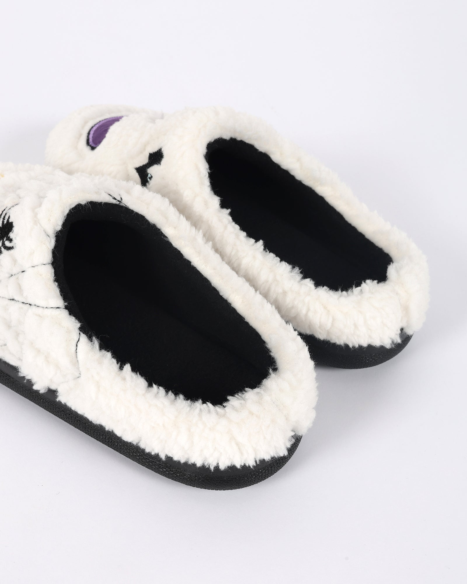 Kadın Halloween Temalı  Sevimli Cadı Temalı Beyaz Pelüş Ev İçi Ayakkabı