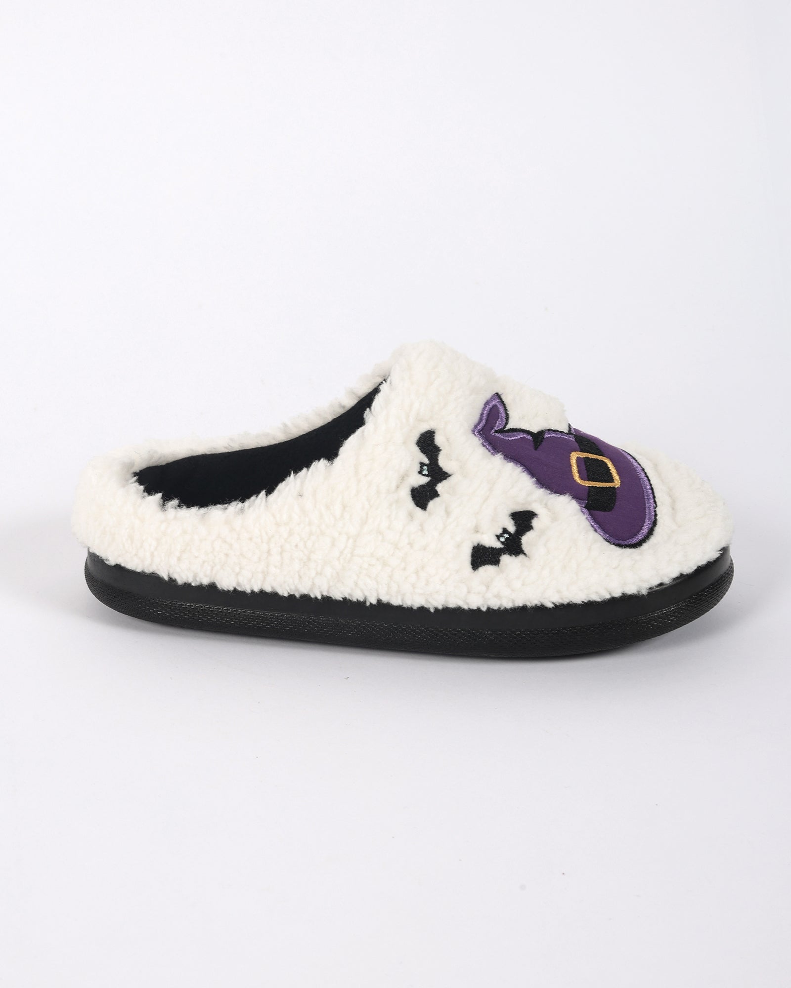 Kadın Halloween Temalı  Sevimli Cadı Temalı Beyaz Pelüş Ev İçi Ayakkabı