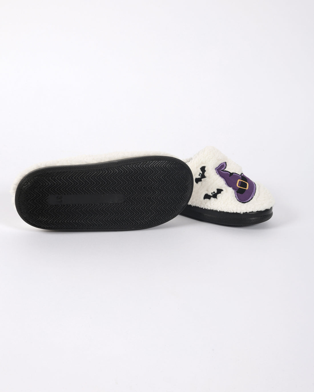 Kadın Halloween Temalı  Sevimli Cadı Temalı Beyaz Pelüş Ev İçi Ayakkabı