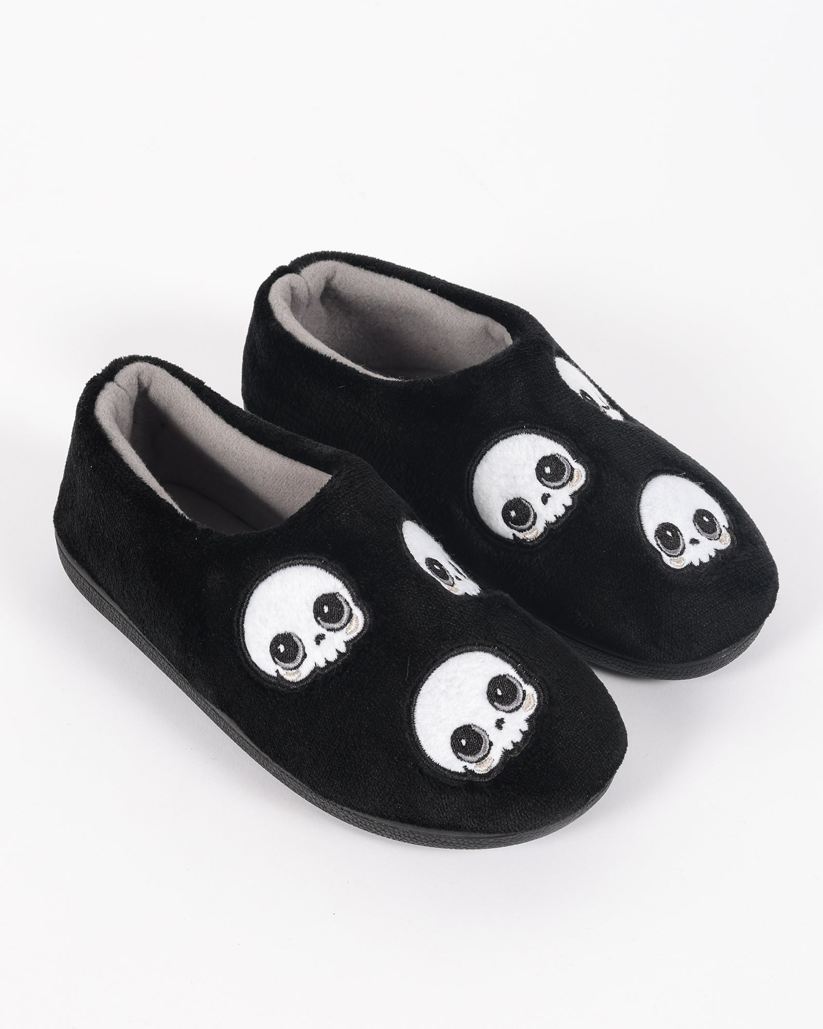 Halloween Temalı Sevimli Kurukafa Desenli Pelüş Ev İçi Çocuk Ayakkabı