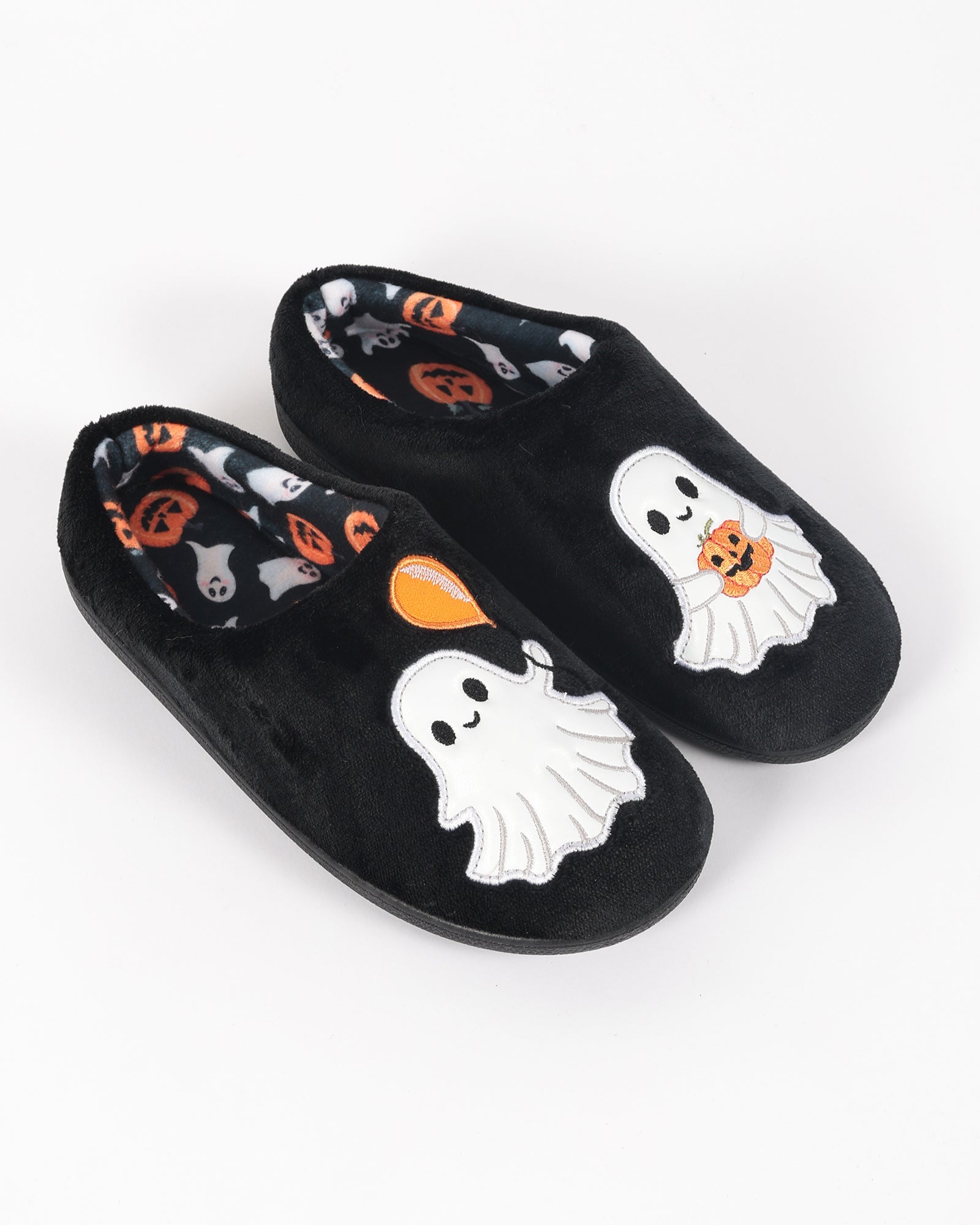 Kadın Halloween Temalı Sevimli Hayalet Çifti Desenli Nakışlı  Ev İçi Ayakkabı