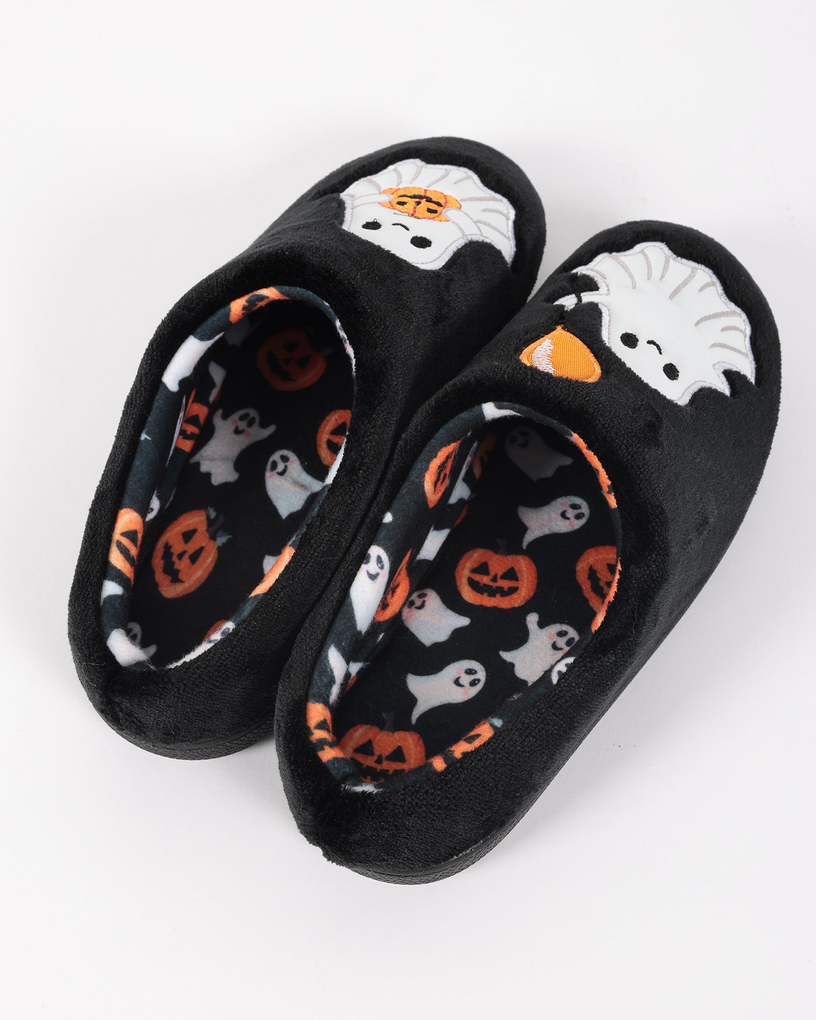 Kadın Halloween Temalı Sevimli Hayalet Çifti Desenli Nakışlı  Ev İçi Ayakkabı