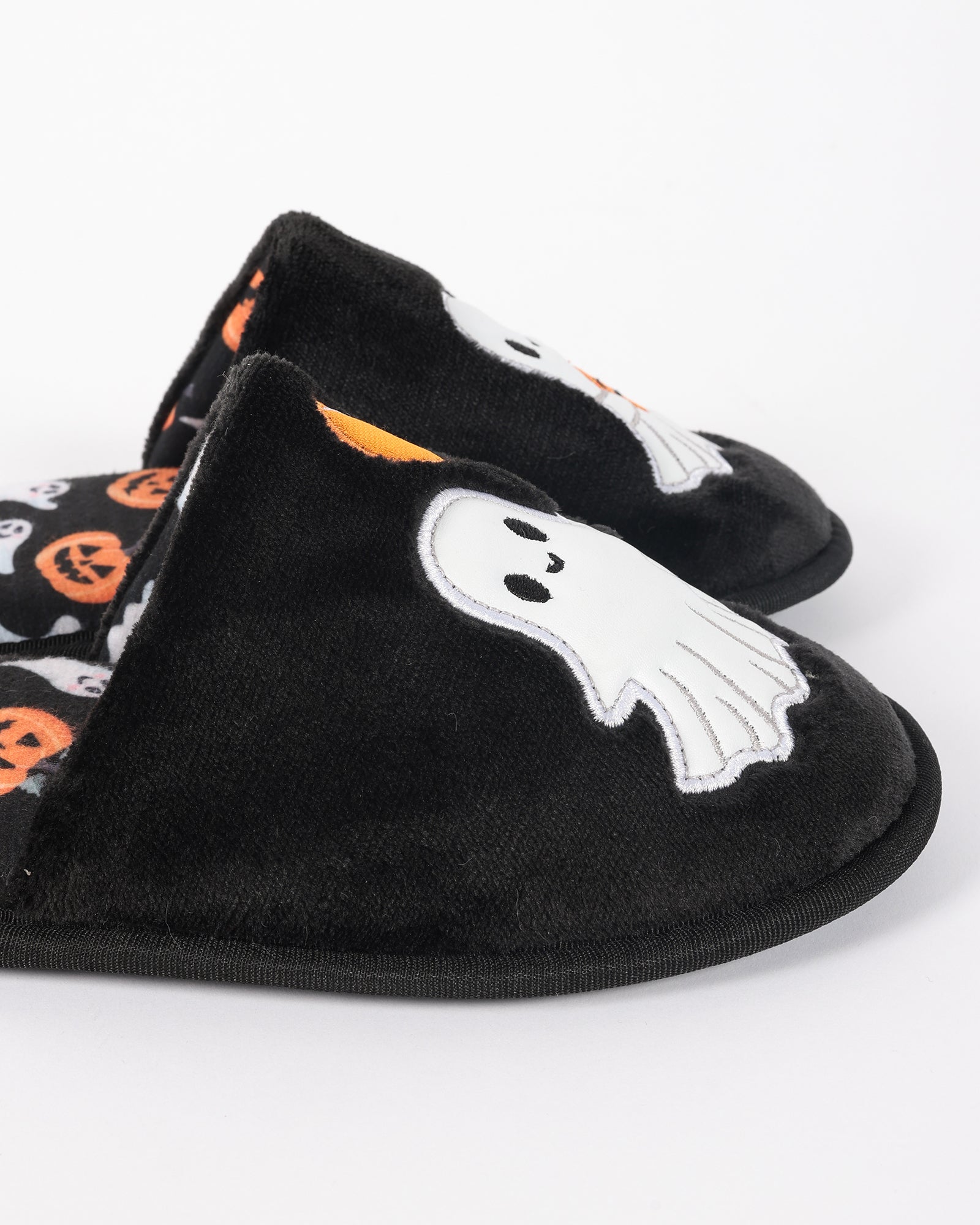 Kadın Halloween Temalı Sevimli Hayalet Çifti Desenli Nakışlı  Ev İçi Terlik