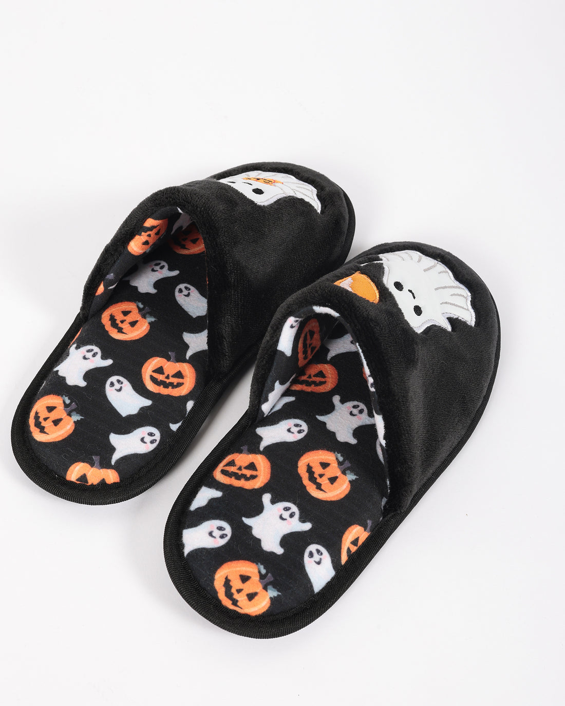 Kadın Halloween Temalı Sevimli Hayalet Çifti Desenli Nakışlı  Ev İçi Terlik