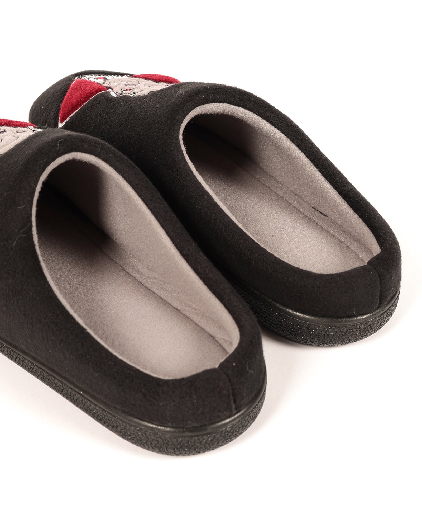 Erkek Siyah Halloween Temalı Drakula Nakışlı Polar  Ev İçi Ayakkabı