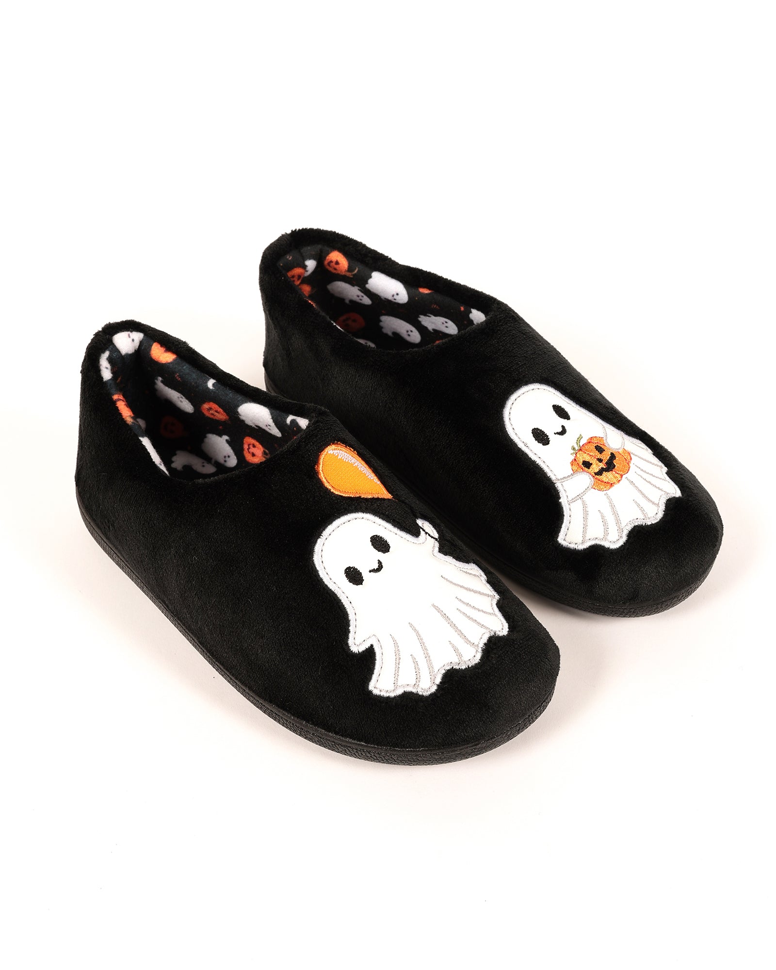 Kadın Halloween Temalı Sevimli Hayalet Çifti Desenli Nakışlı  Ev İçi Ayakkabı