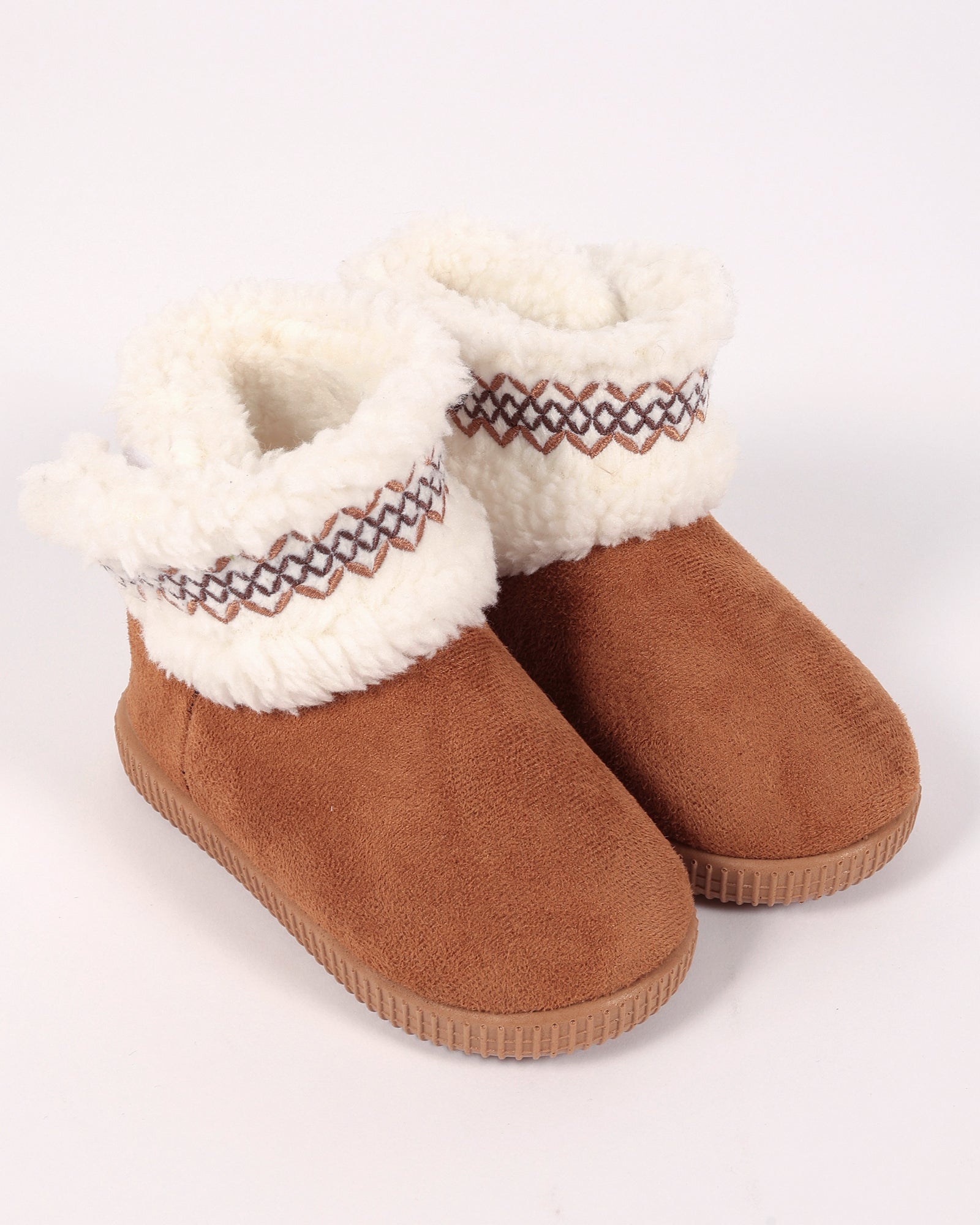 Bebek Ve Çocuk Camel Süet Görünümlü Peluş Panduf