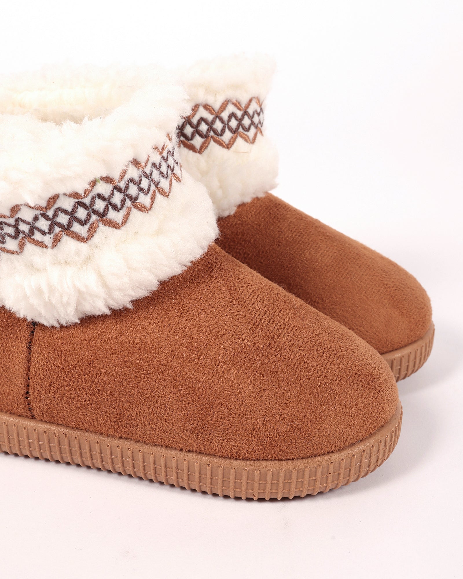 Bebek Ve Çocuk Camel Süet Görünümlü Peluş Panduf