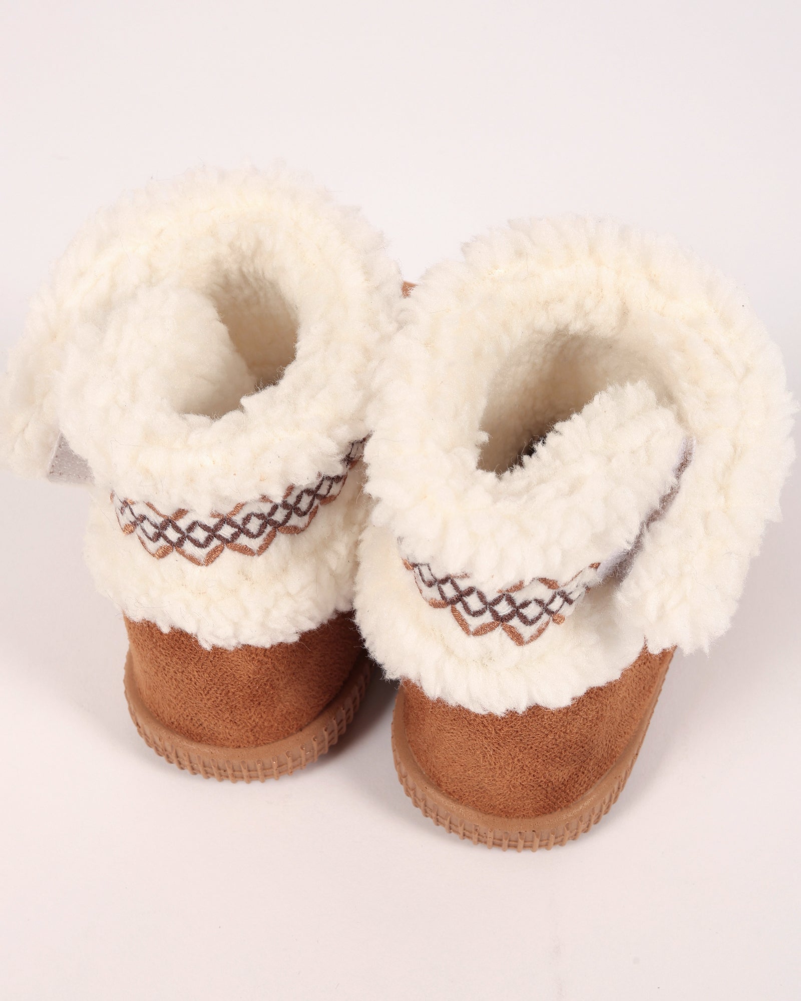 Bebek Ve Çocuk Camel Süet Görünümlü Peluş Panduf