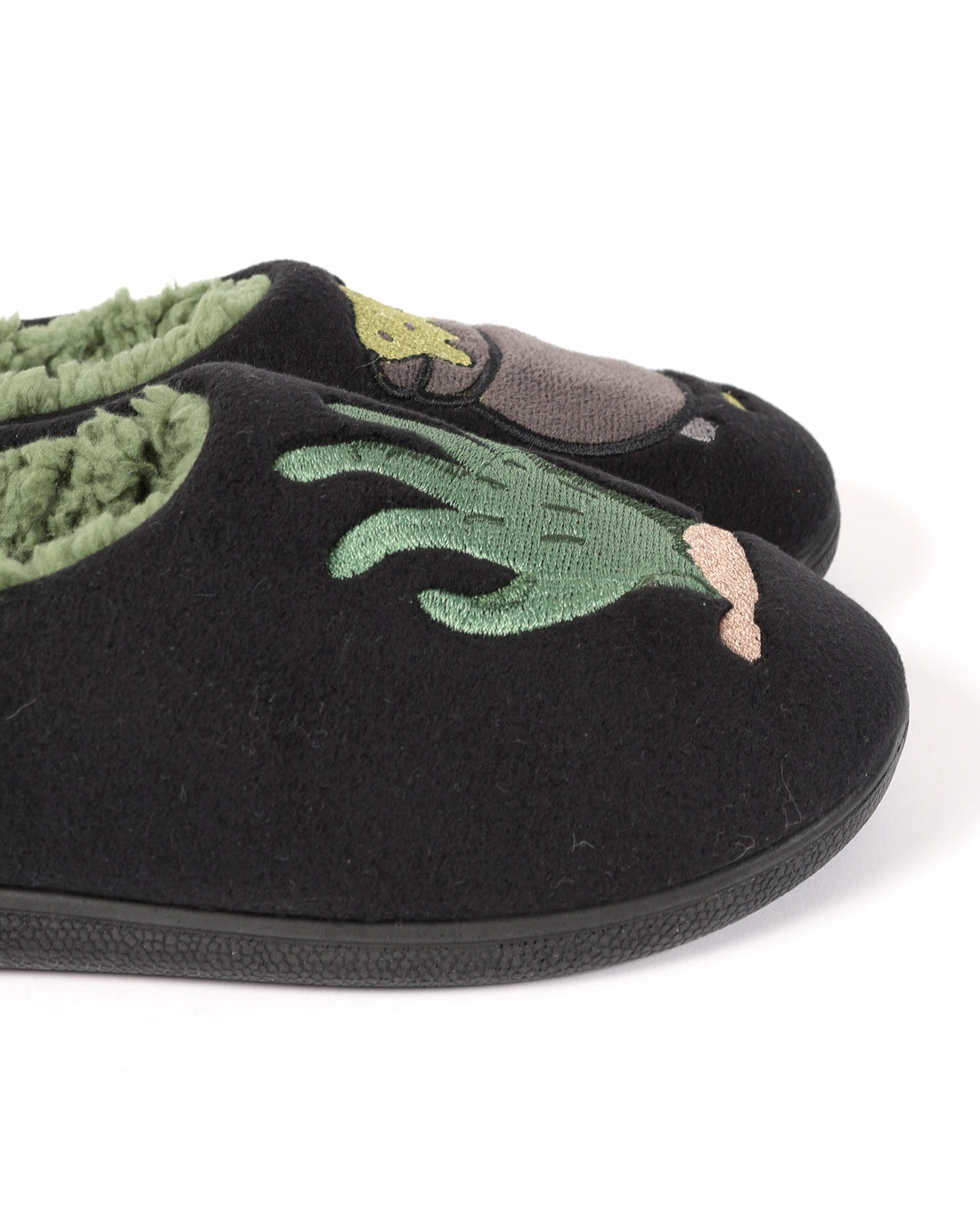 Çocuk Siyah Halloween Temalı Büyü İksiri İşlemeli  Peluş Ev İçi Ayakkabı