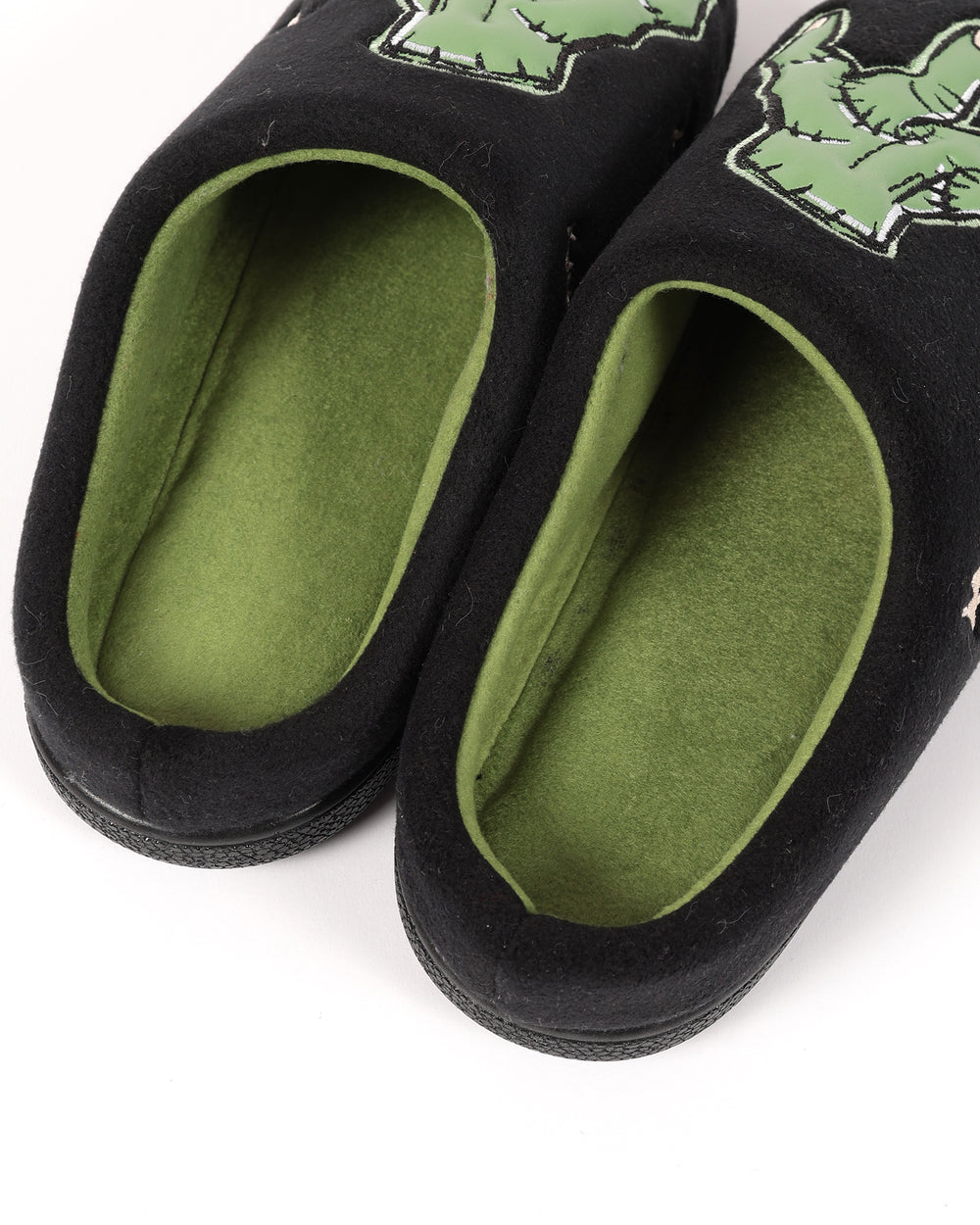 Erkek  Siyah Halloween Temalı Zombi El İşlemeli  Peluş Ev İçi Ayakkabı