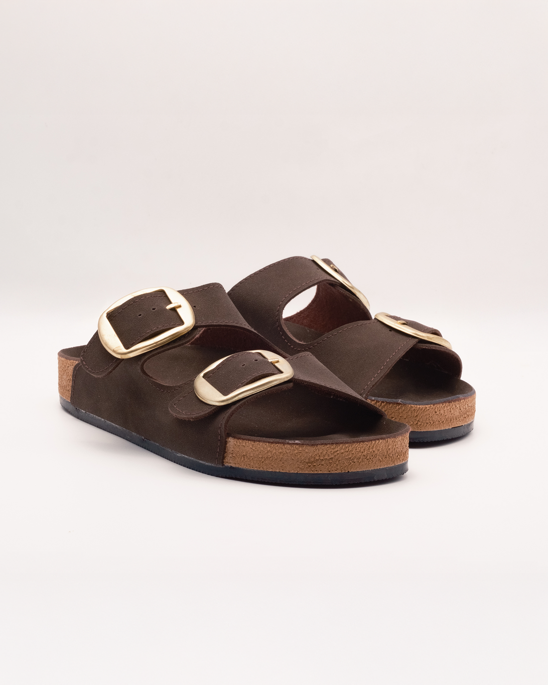 Kadın Süet Çift Tokalı Ayarlanabilir Ortopedik Rahat Yazlık Terlik