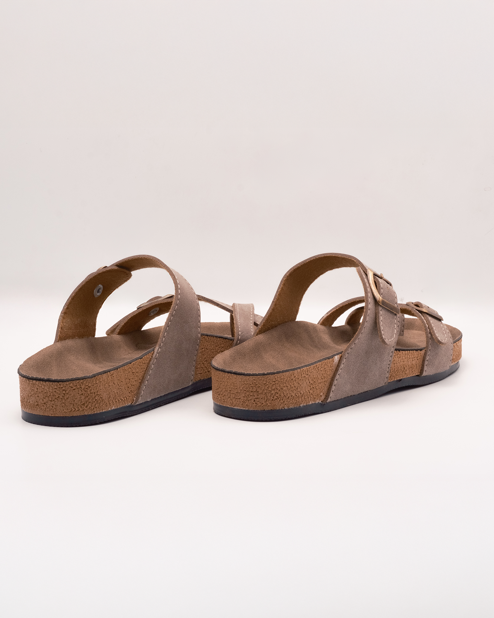 Kadın Süet Parmak Arası Çift Tokalı Ayarlanabilir Ortopedik Rahat Yazlık Terlik