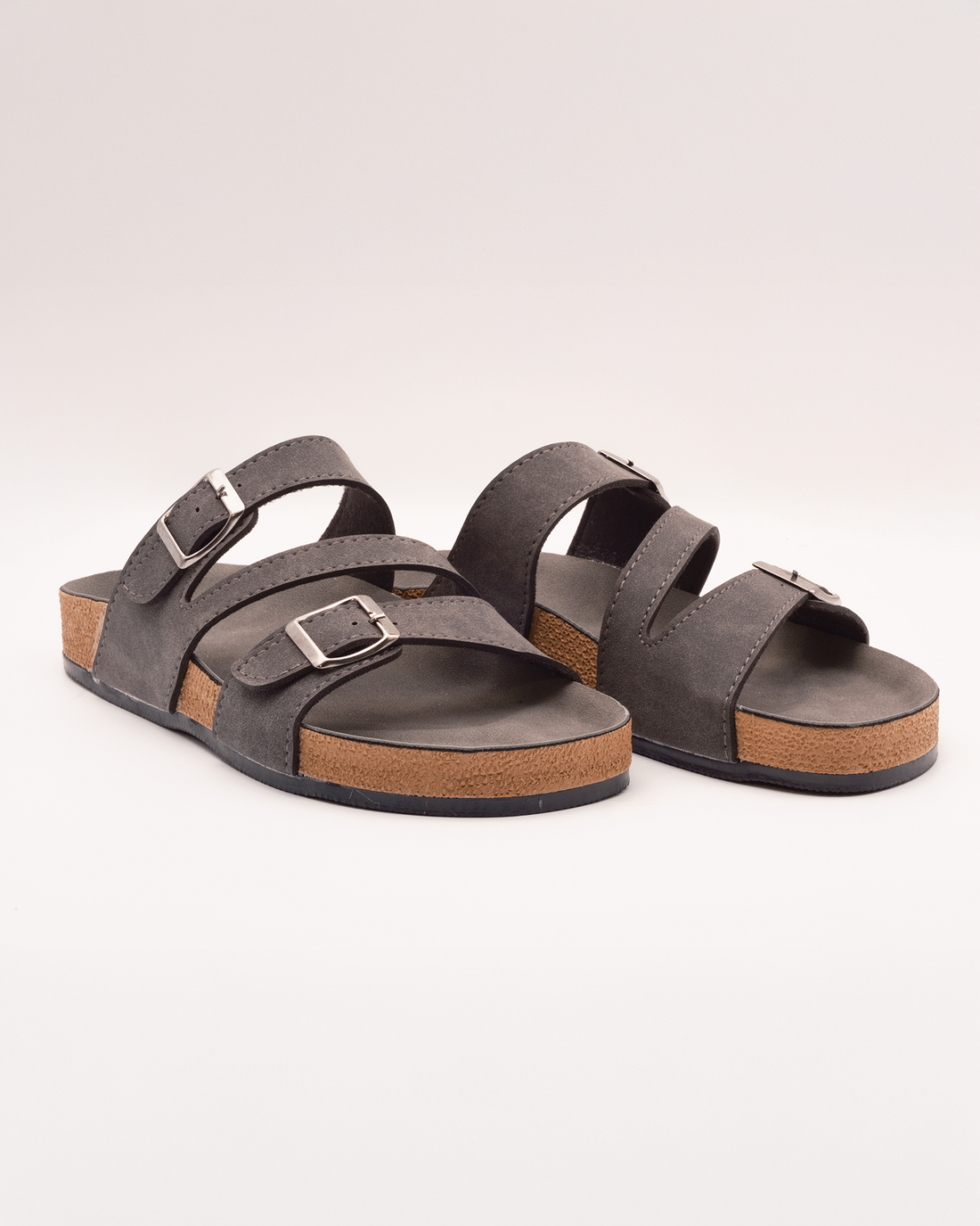 Kadın Süet Parmak Arası Çift Tokalı Ayarlanabilir Ortopedik Rahat Yazlık Terlik